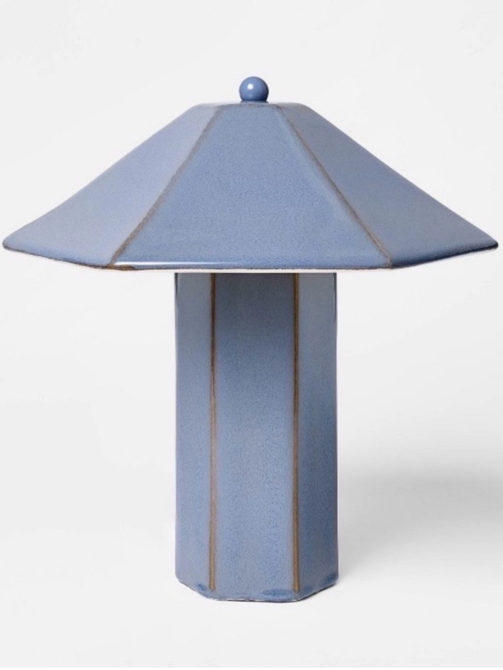 Ceramic Table Lamp - Threshold Studio McGee - Blue Hexagon Empire Shade
